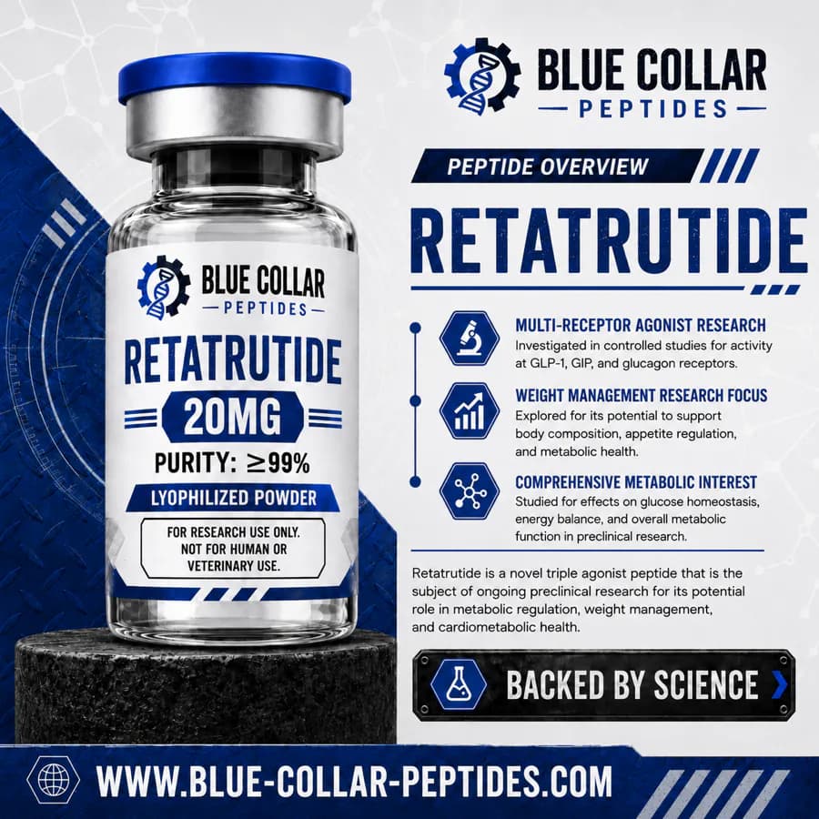 Retatrutide 20 mg laboratory research product