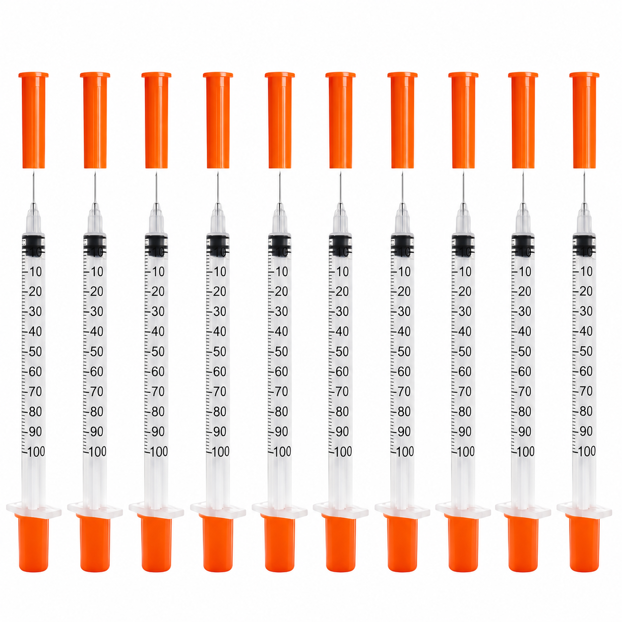 U-100 10 Pack Syringes, 30G 5/16" Individually Wrapped